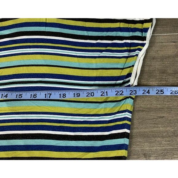Cynthia Rowley Womens Tunic Top Size Medium Cold Shoulder Striped Banded Hem - Picture 3 of 6